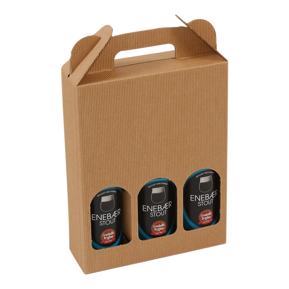 Øl emballage 3 flasker natur  - FSC®