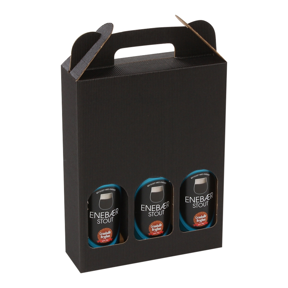 Øl emballage 3 flasker sort  - FSC®