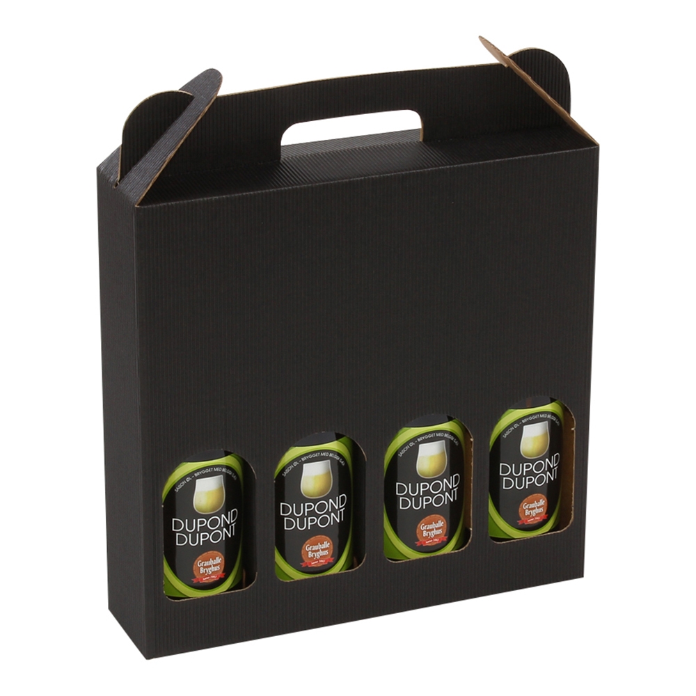Øl emballage 4 flasker sort  - FSC®