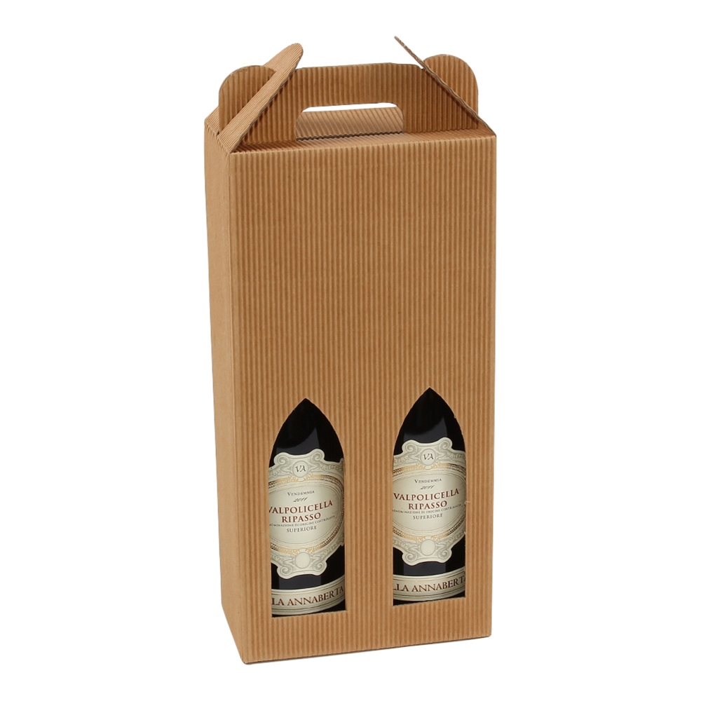 Vinkasse 2 flasker natur  - FSC®