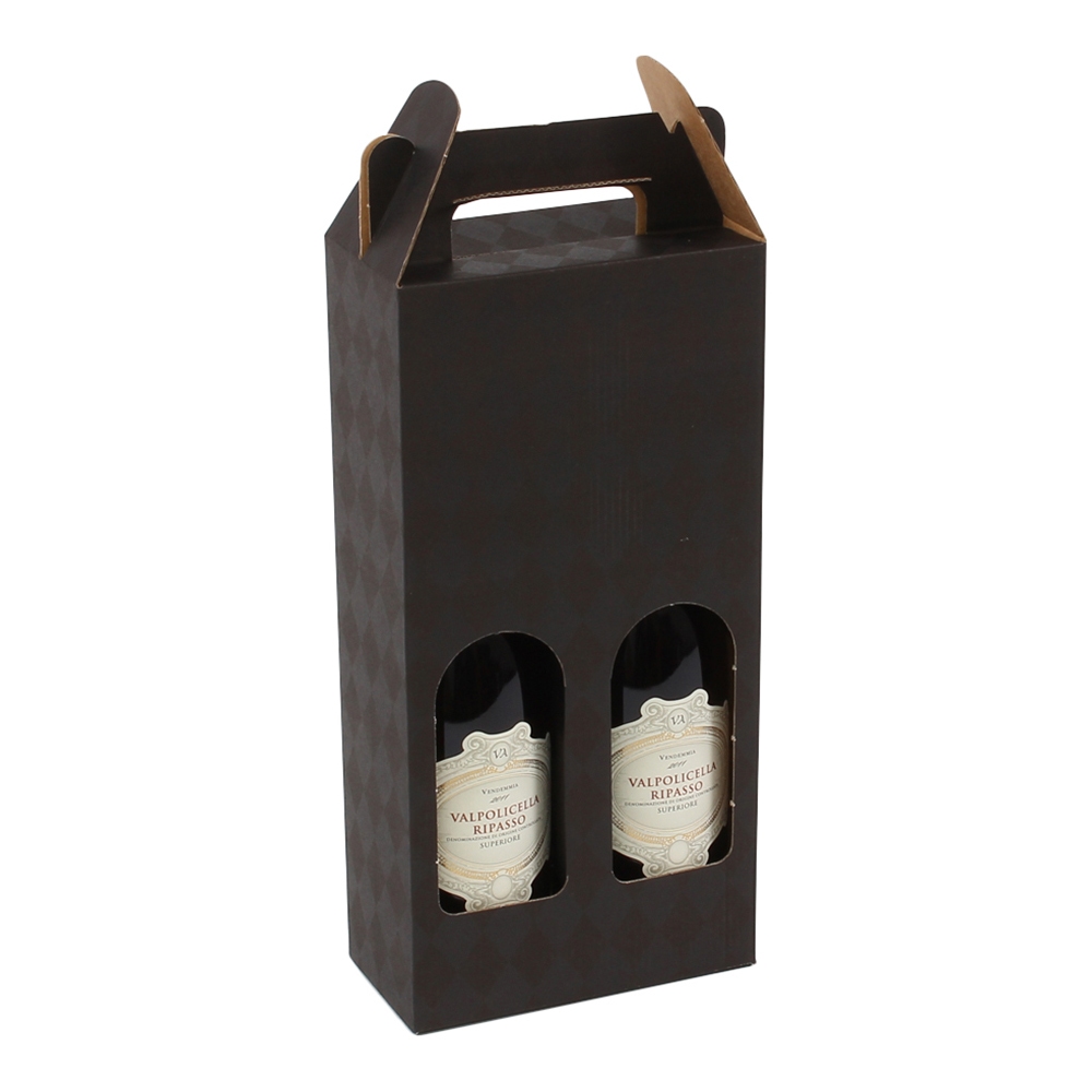 Vinkasse 2 flasker sort  - FSC®