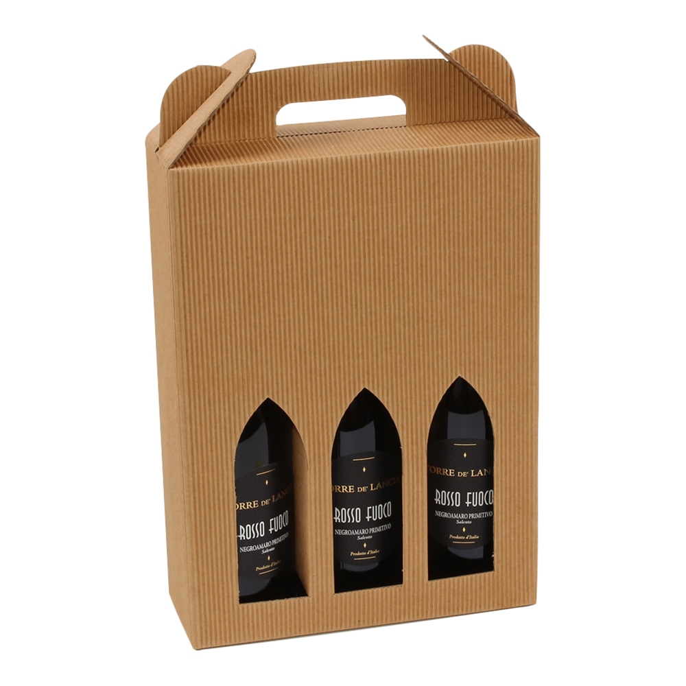 Vinkasse 3 flasker natur  - FSC®