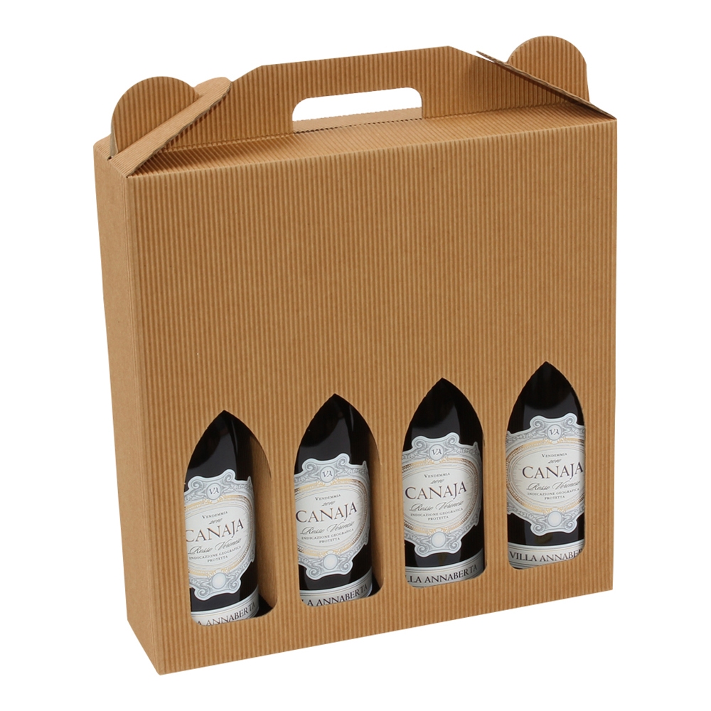 Vinkasse 4 flasker natur  - FSC®